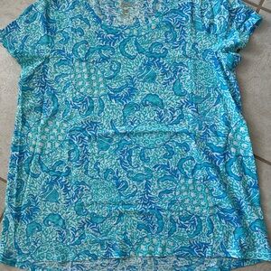 NWT Lilly Pulitzer Blue Swing Short Sleeve Tee